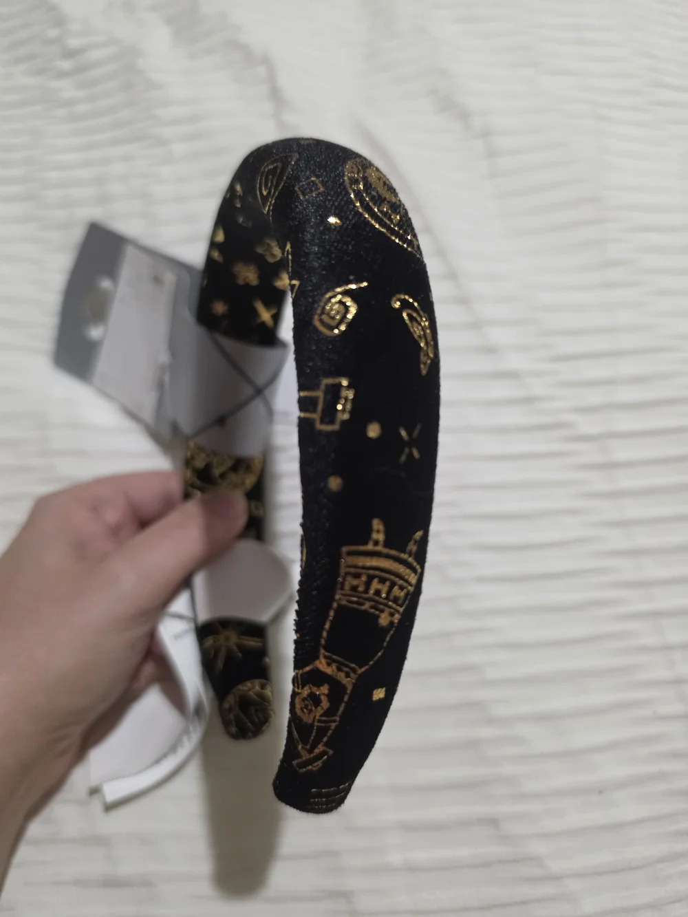 Disney Kids Encanto Black Velvet Headband with Gold Foil New